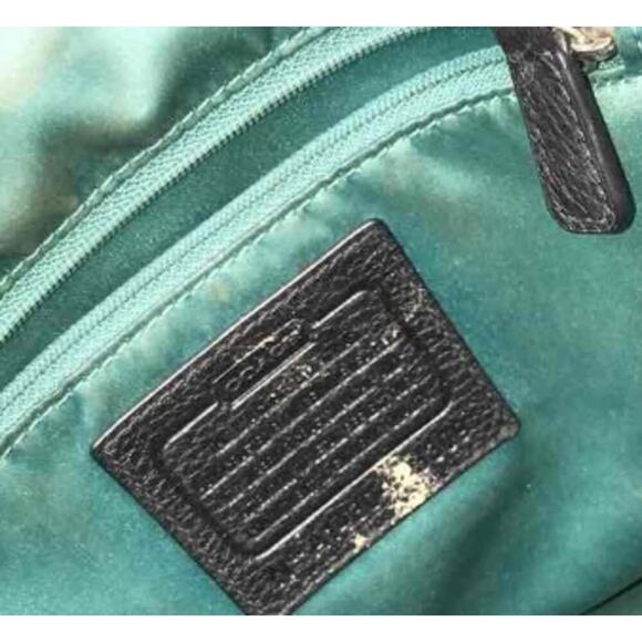 Coach A1480-F23309 Black Pebbled Leather Large Shoulder Bag Purse - Picture 4 of 4